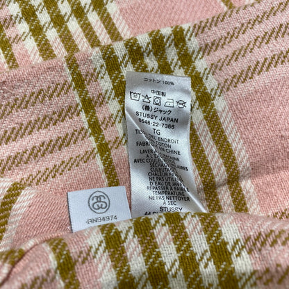 【中古品】【メンズ】 STUSSY ステューシー LAGUNA PLAID SHIRT 1110245 ラグーナ プレイド シャツ 長袖 トップス チェックシャツ 142-260901-yo-05-teih サイズ：XL カラー：ピンク 万代Net店