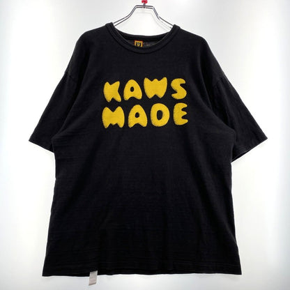 【中古品】【メンズ】 HUMANMADE　ヒューマンメイド × KAWS カウズ 別注コラボ KAWSMADE PRINT T-SHIRT カウズメイド プリント Tシャツ 半袖 トップス 142-260901-yo-07-teih サイズ：2XL カラー：ブラック 万代Net店