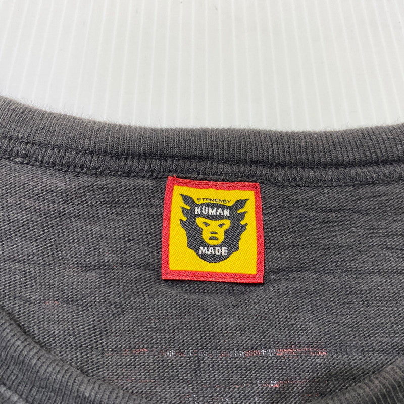 【中古品】【メンズ】 HUMANMADE　ヒューマンメイド × KAWS カウズ 別注コラボ KAWSMADE PRINT T-SHIRT カウズメイド プリント Tシャツ 半袖 トップス 142-260901-yo-07-teih サイズ：2XL カラー：ブラック 万代Net店