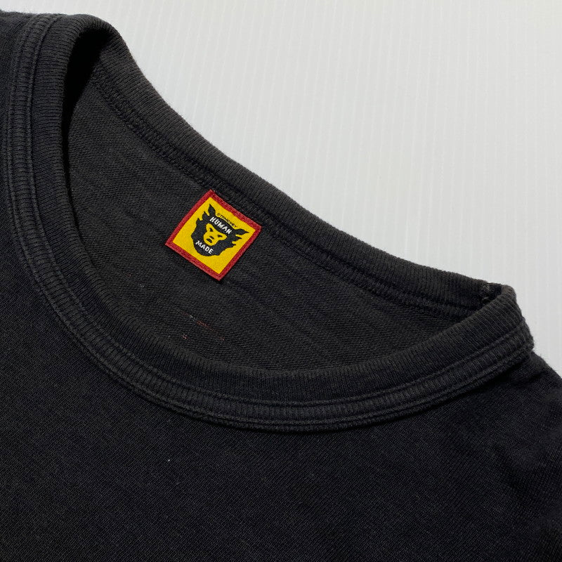 【中古品】【メンズ】 HUMANMADE　ヒューマンメイド × KAWS カウズ 別注コラボ KAWSMADE PRINT T-SHIRT カウズメイド プリント Tシャツ 半袖 トップス 142-260901-yo-07-teih サイズ：2XL カラー：ブラック 万代Net店