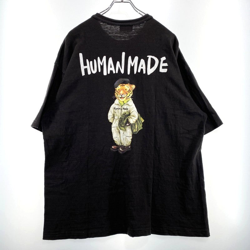 【中古品】【メンズ】 HUMANMADE ヒューマンメイド TIGER PRINT T-SHIRT タイガー プリント Tシャツ 半袖 トップス 142-260901-yo-06-teih サイズ：3XL カラー：ブラック 万代Net店