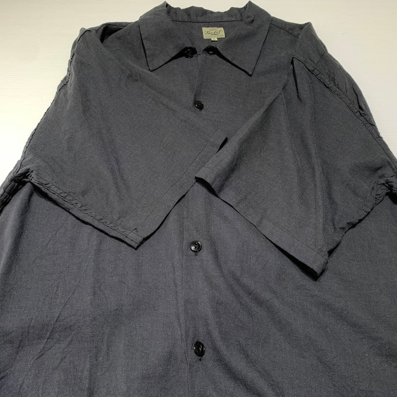 【中古品】【メンズ】 GOLD ゴールド SELVEDGE OXFORD OPEN SHIRT GL39649 セルビッジオックスフォード オープンカラーシャツ 半袖 トップス 東洋エンタープライズ 145-260901-ko-14-teih サイズ：L カラー：ブラック系 万代Net店