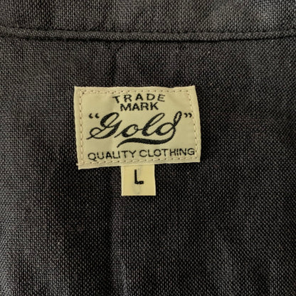 【中古品】【メンズ】 GOLD ゴールド SELVEDGE OXFORD OPEN SHIRT GL39649 セルビッジオックスフォード オープンカラーシャツ 半袖 トップス 東洋エンタープライズ 145-260901-ko-14-teih サイズ：L カラー：ブラック系 万代Net店