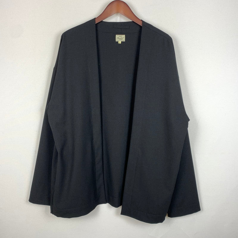 【中古品】【メンズ】 GOLD ゴールド CRAPE TWILL NO COLLAR CARDIGAN GL15043 クレイプ ツイル ノーカラーカーディガン トップス 東洋エンタープライズ 145-260901-ko-01-teih サイズ：L カラー：ブラック 万代Net店