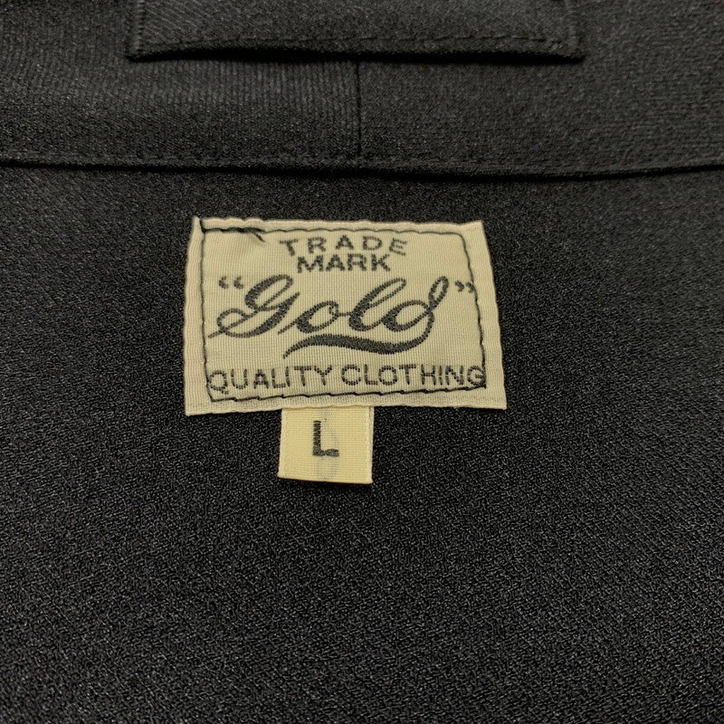 【中古品】【メンズ】 GOLD ゴールド CRAPE TWILL NO COLLAR CARDIGAN GL15043 クレイプ ツイル ノーカラーカーディガン トップス 東洋エンタープライズ 145-260901-ko-01-teih サイズ：L カラー：ブラック 万代Net店