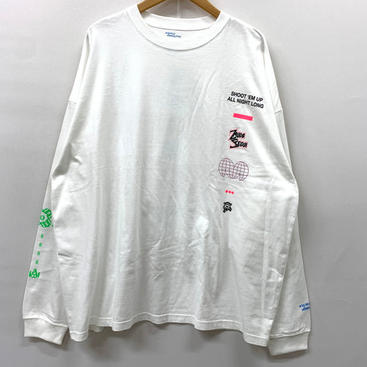 【中古品】【メンズ】 UNTRACE アントレース _213 L/S GRAPHIC TEE＿3 ロングスリーブ グラフィック Tシャツ 長袖 トップス 140-260901-ko-06-teih サイズ：2 カラー：ホワイト 万代Net店