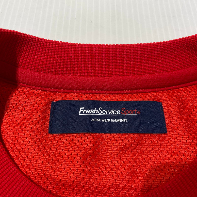 【中古品】【メンズ】 FRESHSERVICE フレッシュサービス ACTIVE DRY MESH PULLOVER FSS263-70163 アクティブ ドライ メッシュ プルオーバー 半袖 トップス 140-260901-yo-08-teih サイズ：M カラー：レッド 万代Net店