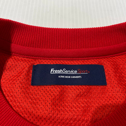 【中古品】【メンズ】 FRESHSERVICE フレッシュサービス ACTIVE DRY MESH PULLOVER FSS263-70163 アクティブ ドライ メッシュ プルオーバー 半袖 トップス 140-260901-yo-08-teih サイズ：M カラー：レッド 万代Net店