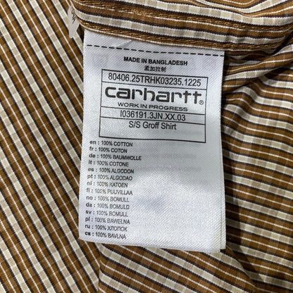 【中古品】【メンズ】 Carhartt WIP カーハート ワークインプログレス S/S GROFF SHIRT I0361913 ショートスリーブ グロフ シャツ 半袖 トップス 145-260901-yo-09-teih サイズ：XS カラー：ブラウン 万代Net店