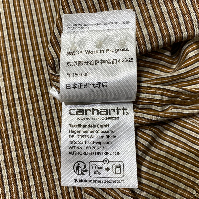 【中古品】【メンズ】 Carhartt WIP カーハート ワークインプログレス S/S GROFF SHIRT I0361913 ショートスリーブ グロフ シャツ 半袖 トップス 145-260901-yo-09-teih サイズ：XS カラー：ブラウン 万代Net店