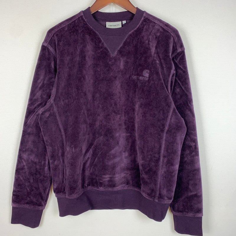 【中古品】【メンズ】 Carhartt WIP カーハートワークインプログレス UNITED SCRIPT SWEAT I028275 ユナイテッド スクリプト スウェットシャツ トップス トレーナー ベロアフリース風 145-260901-ko-02-teih サイズ：S カラー：パープル 万代Net店
