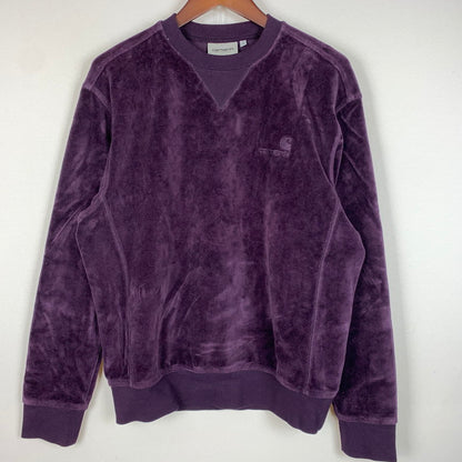 【中古品】【メンズ】 Carhartt WIP カーハートワークインプログレス UNITED SCRIPT SWEAT I028275 ユナイテッド スクリプト スウェットシャツ トップス トレーナー ベロアフリース風 145-260901-ko-02-teih サイズ：S カラー：パープル 万代Net店