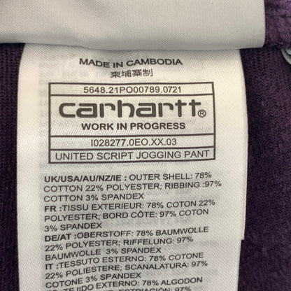 【中古品】【メンズ】 Carhartt WIP カーハート ワークインプログレス UNITED SCRIPT JOGGING PANT I028277 ユナイテッド スクリプト ジョギングパンツ ボトムス ベロアフリース風 156-260901-ko-17-teih サイズ：M カラー：パープル 万代Net店