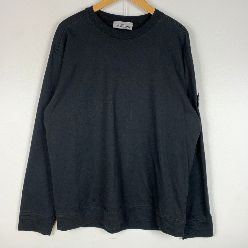 【中古品】【メンズ】 STONE ISLAND ストーンアイランド GARMENT DYED CREWNECK SWEATSHIRT 791563750 ガーメントダイ クルーネック スウェット トップス トレーナー 141-260901-ko-03-teih サイズ：L カラー：ブラック 万代Net店