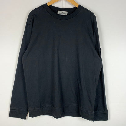 【中古品】【メンズ】 STONE ISLAND ストーンアイランド GARMENT DYED CREWNECK SWEATSHIRT 791563750 ガーメントダイ クルーネック スウェット トップス トレーナー 141-260901-ko-03-teih サイズ：L カラー：ブラック 万代Net店