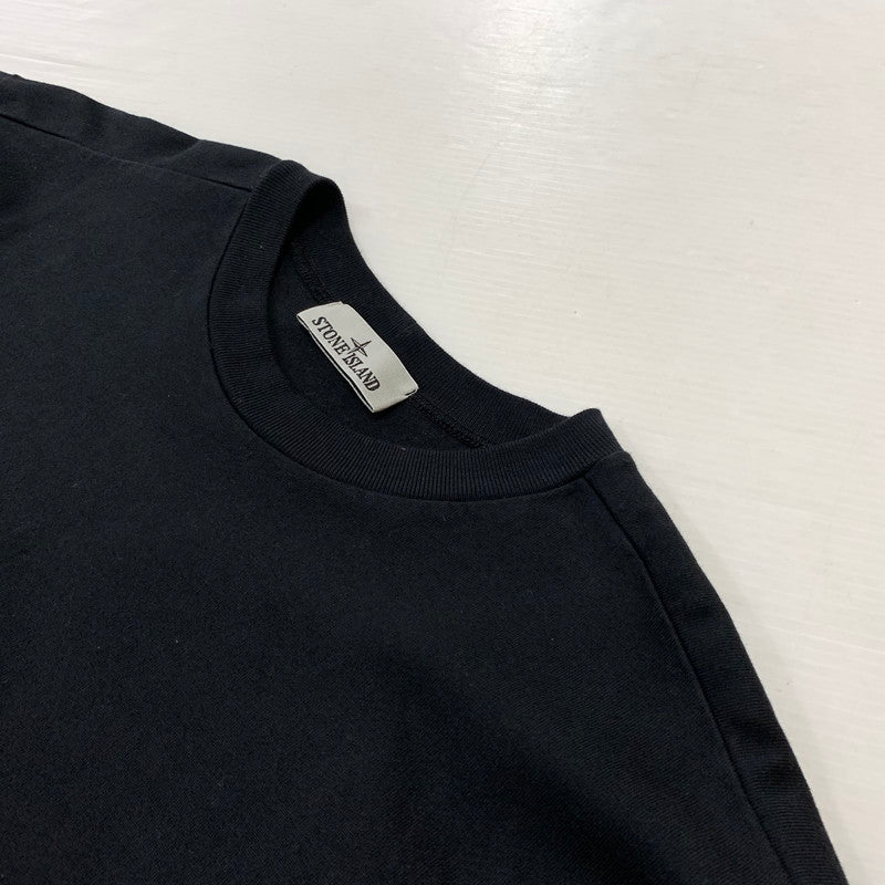【中古品】【メンズ】 STONE ISLAND ストーンアイランド GARMENT DYED CREWNECK SWEATSHIRT 791563750 ガーメントダイ クルーネック スウェット トップス トレーナー 141-260901-ko-03-teih サイズ：L カラー：ブラック 万代Net店