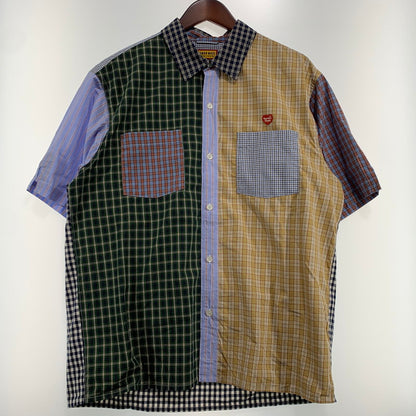 【中古品】【メンズ】 HUMANMADE ヒューマンメイド CRAZY CHECK SHIRT HM31SH002 クレイジー チェックシャツ 半袖 トップス ボタンダウン 142-260901-ko-23-teih サイズ：L カラー：マルチ 万代Net店