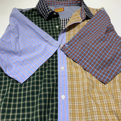 【中古品】【メンズ】 HUMANMADE ヒューマンメイド CRAZY CHECK SHIRT HM31SH002 クレイジー チェックシャツ 半袖 トップス ボタンダウン 142-260901-ko-23-teih サイズ：L カラー：マルチ 万代Net店