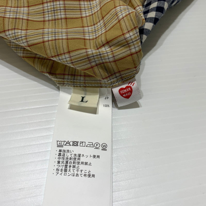 【中古品】【メンズ】 HUMANMADE ヒューマンメイド CRAZY CHECK SHIRT HM31SH002 クレイジー チェックシャツ 半袖 トップス ボタンダウン 142-260901-ko-23-teih サイズ：L カラー：マルチ 万代Net店