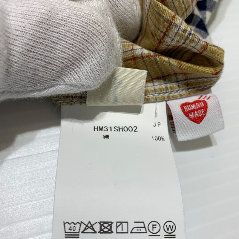 【中古品】【メンズ】 HUMANMADE ヒューマンメイド CRAZY CHECK SHIRT HM31SH002 クレイジー チェックシャツ 半袖 トップス ボタンダウン 142-260901-ko-23-teih サイズ：L カラー：マルチ 万代Net店