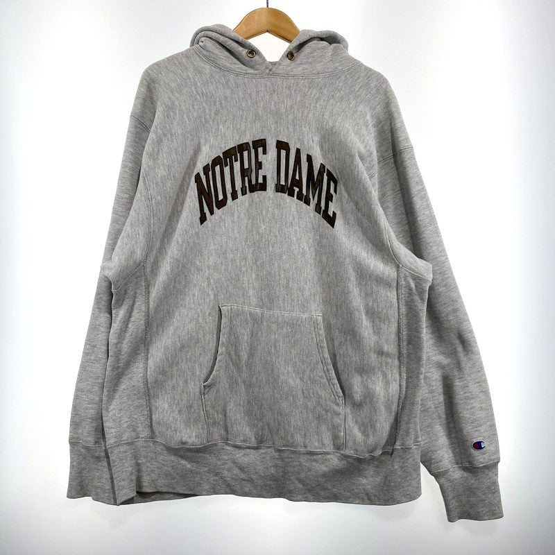 【中古品】【メンズ】 Champion チャンピオン 80's REVERSE WEAVE NOTRE DAME PARKA VINTAGE 80年代 リバースウィーブ ノートルダム大学 パーカー 長袖 トップス プルオーバーフーディ トリコタグ ヴィンテージ 145-260901-yo-04-teih サイズ：XL カラー：グレー 万代Net店