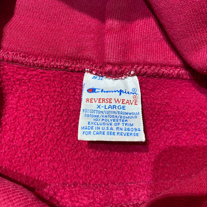 【中古品】【メンズ】 Champion チャンピオン 90's REVERSE WEAVE LOGO PARKA 90年代 リバースウィーブ ロゴ パーカー 長袖 トップス プルオーバーフーディ 刺繍タグ 145-260901-yo-03-teih サイズ：XL カラー：ラズベリーピンク 万代Net店
