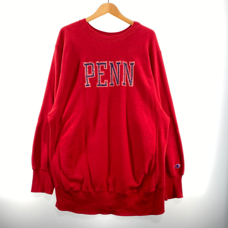 【中古品】【メンズ】 Champion チャンピオン 80's REVERSE WEAVE PENN SWEAT VINTAGE 80年代 リバースウィーブ ペン スウェット 長袖 トップス トレーナー トリコタグ 2枚タグ ヴィンテージ 145-260901-yo-01-teih サイズ：XL カラー：レッド 万代Net店