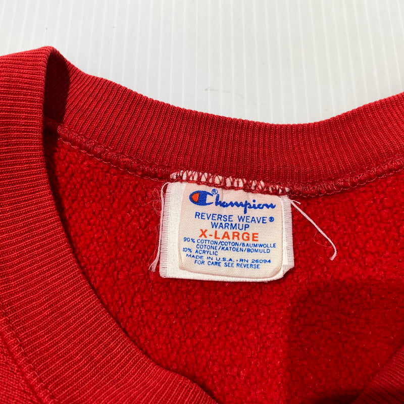 【中古品】【メンズ】 Champion チャンピオン 80's REVERSE WEAVE PENN SWEAT VINTAGE 80年代 リバースウィーブ ペン スウェット 長袖 トップス トレーナー トリコタグ 2枚タグ ヴィンテージ 145-260901-yo-01-teih サイズ：XL カラー：レッド 万代Net店