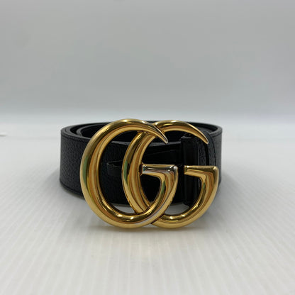【現状渡し品】【メンズ】 GUCCI グッチ 406831 DJ20T 95 38 493949 GGマーモント ベルト アクセサリー レザーベルト 183-260909-ko-16-teih カラー：ブラック 万代Net店