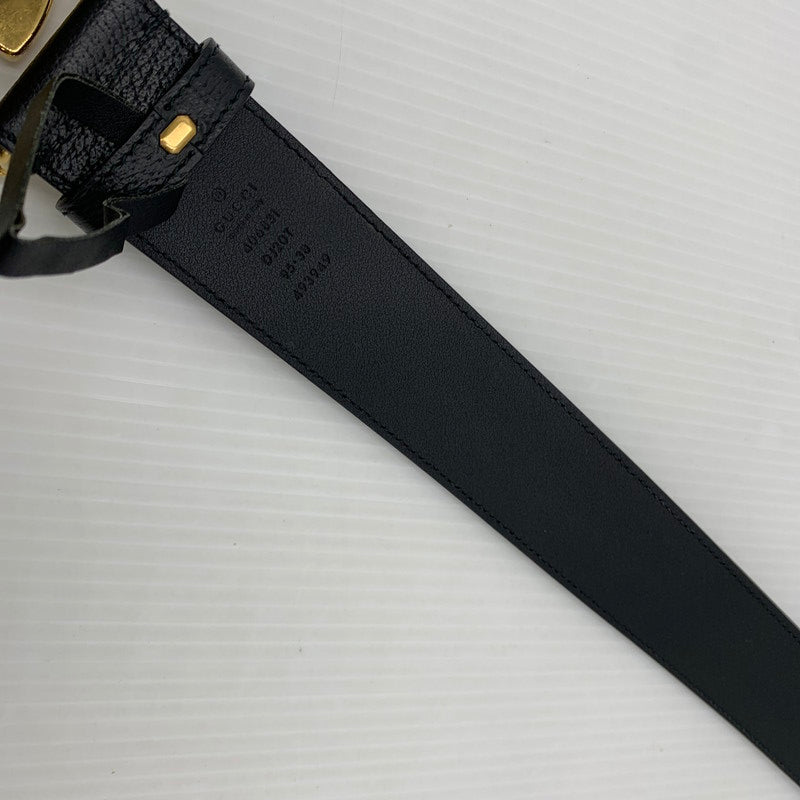 【現状渡し品】【メンズ】 GUCCI グッチ 406831 DJ20T 95 38 493949 GGマーモント ベルト アクセサリー レザーベルト 183-260909-ko-16-teih カラー：ブラック 万代Net店