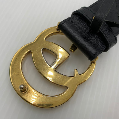 【現状渡し品】【メンズ】 GUCCI グッチ 406831 DJ20T 95 38 493949 GGマーモント ベルト アクセサリー レザーベルト 183-260909-ko-16-teih カラー：ブラック 万代Net店
