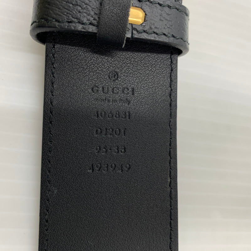 【現状渡し品】【メンズ】 GUCCI グッチ 406831 DJ20T 95 38 493949 GGマーモント ベルト アクセサリー レザーベルト 183-260909-ko-16-teih カラー：ブラック 万代Net店