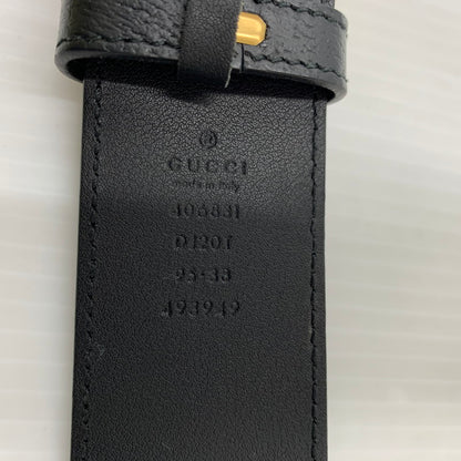 【現状渡し品】【メンズ】 GUCCI グッチ 406831 DJ20T 95 38 493949 GGマーモント ベルト アクセサリー レザーベルト 183-260909-ko-16-teih カラー：ブラック 万代Net店
