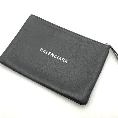 【中古品】【メンズ/レディース】 BALENCIAGA バレンシアガ 485110 ショッピング クリップ カバン クラッチバッグ レザーセカンドバッグ 180-260914-ko-07-teih カラー：グレー 万代Net店