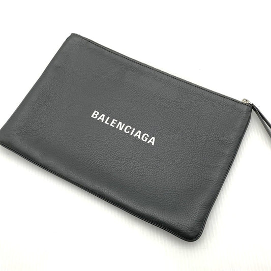 【中古品】【メンズ/レディース】 BALENCIAGA バレンシアガ 485110 ショッピング クリップ カバン クラッチバッグ レザーセカンドバッグ 180-260914-ko-07-teih カラー：グレー 万代Net店