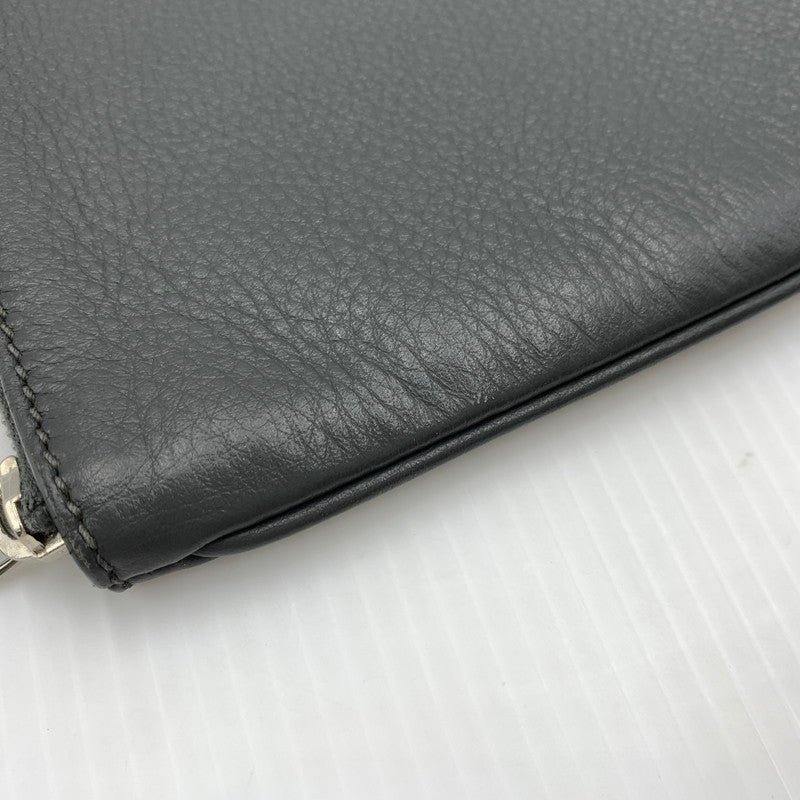 【中古品】【メンズ/レディース】 BALENCIAGA バレンシアガ 485110 ショッピング クリップ カバン クラッチバッグ レザーセカンドバッグ 180-260914-ko-07-teih カラー：グレー 万代Net店
