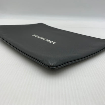 【中古品】【メンズ/レディース】 BALENCIAGA バレンシアガ 485110 ショッピング クリップ カバン クラッチバッグ レザーセカンドバッグ 180-260914-ko-07-teih カラー：グレー 万代Net店