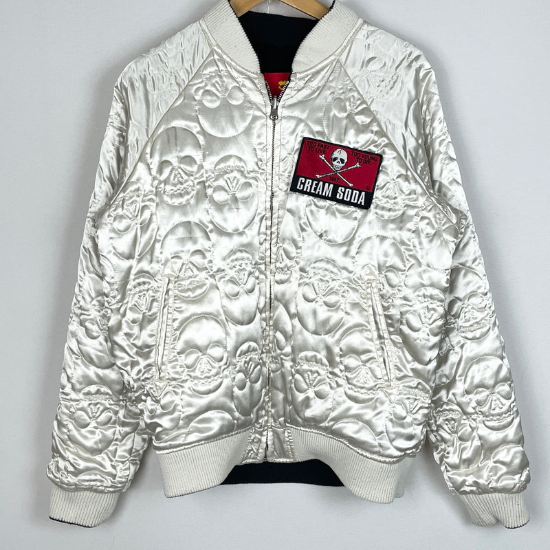 【中古品】【メンズ】 CREAM SODA クリームソーダ REVERSIBLE BECCHINN SUKAJANN リバーシブル ベッチン スカジャン アウター 145-260902-sa-06-teih サイズ：L カラー：ブラックシルバー 万代Net店