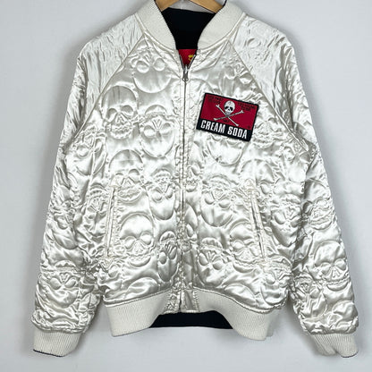 【中古品】【メンズ】 CREAM SODA クリームソーダ REVERSIBLE BECCHINN SUKAJANN リバーシブル ベッチン スカジャン アウター 145-260902-sa-06-teih サイズ：L カラー：ブラックシルバー 万代Net店