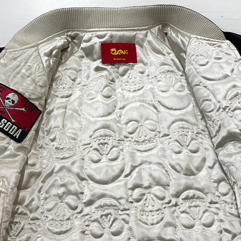 【中古品】【メンズ】 CREAM SODA クリームソーダ REVERSIBLE BECCHINN SUKAJANN リバーシブル ベッチン スカジャン アウター 145-260902-sa-06-teih サイズ：L カラー：ブラックシルバー 万代Net店