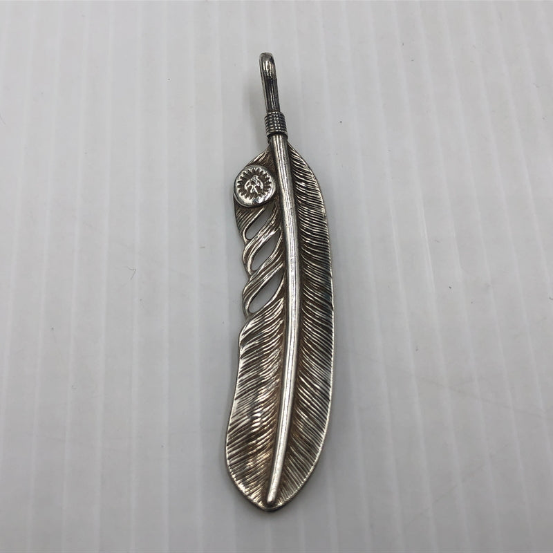 【中古品】【メンズ】 WING ROCK ウィング ロック PLAIN SV FEATHER F-2 プレーン シルバー フェザー アクセサリー 右向き 191-260907-sa-05-teih カラー：シルバー 万代Net店