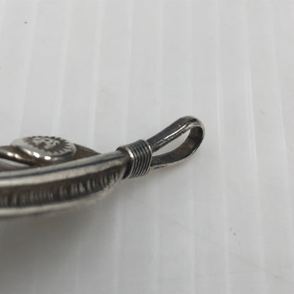 【中古品】【メンズ】 WING ROCK ウィング ロック PLAIN SV FEATHER F-2 プレーン シルバー フェザー アクセサリー 右向き 191-260907-sa-05-teih カラー：シルバー 万代Net店