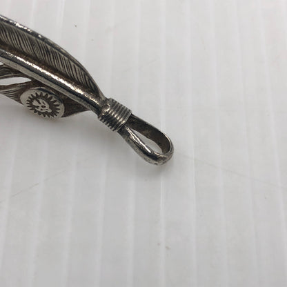 【中古品】【メンズ】 WING ROCK ウィング ロック PLAIN SV FEATHER F-2 プレーン シルバー フェザー アクセサリー 左向き 191-260907-sa-04-teih カラー：シルバー 万代Net店