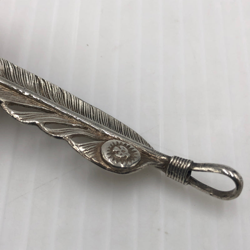 【中古品】【メンズ】 WING ROCK ウィング ロック PLAIN SV FEATHER F-2 プレーン シルバー フェザー アクセサリー 左向き 191-260907-sa-04-teih カラー：シルバー 万代Net店