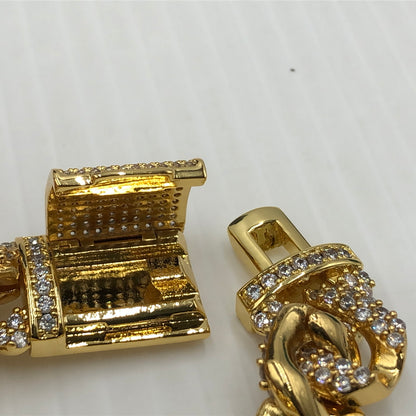 【中古品】【メンズ】 EMPIRE HOLLYWOOD エンパイア ハリウッド CUBANCHAIN NECKLACE BRACELET SET キューバンチェーン ネックレス ブレスレット セット アクセサリー 192-260907-sa-11-teih カラー：ゴールド 万代Net店