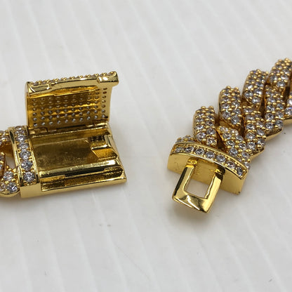 【中古品】【メンズ】 EMPIRE HOLLYWOOD エンパイア ハリウッド CUBANCHAIN NECKLACE BRACELET SET キューバンチェーン ネックレス ブレスレット セット アクセサリー 192-260907-sa-11-teih カラー：ゴールド 万代Net店