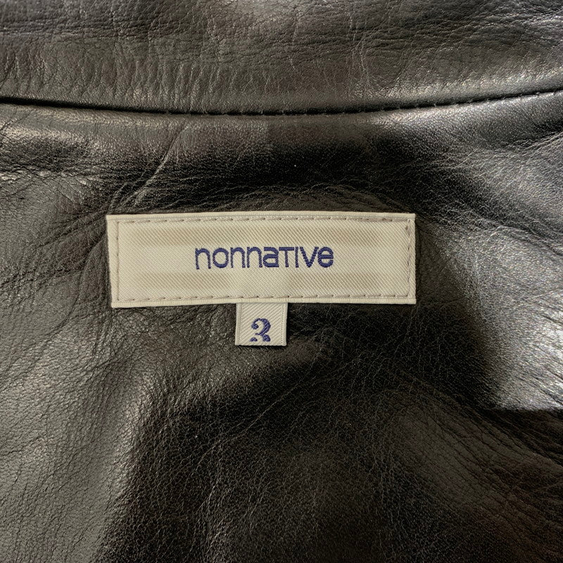 【中古品】【メンズ】 NONNATIVE ノンネイティブ COWHIDE RIDERS JACKET TNP-NN-J-6003 カウレザー ライダーズジャケット アウター 140-260904-ko-09-teih サイズ：3 カラー：ブラック 万代Net店