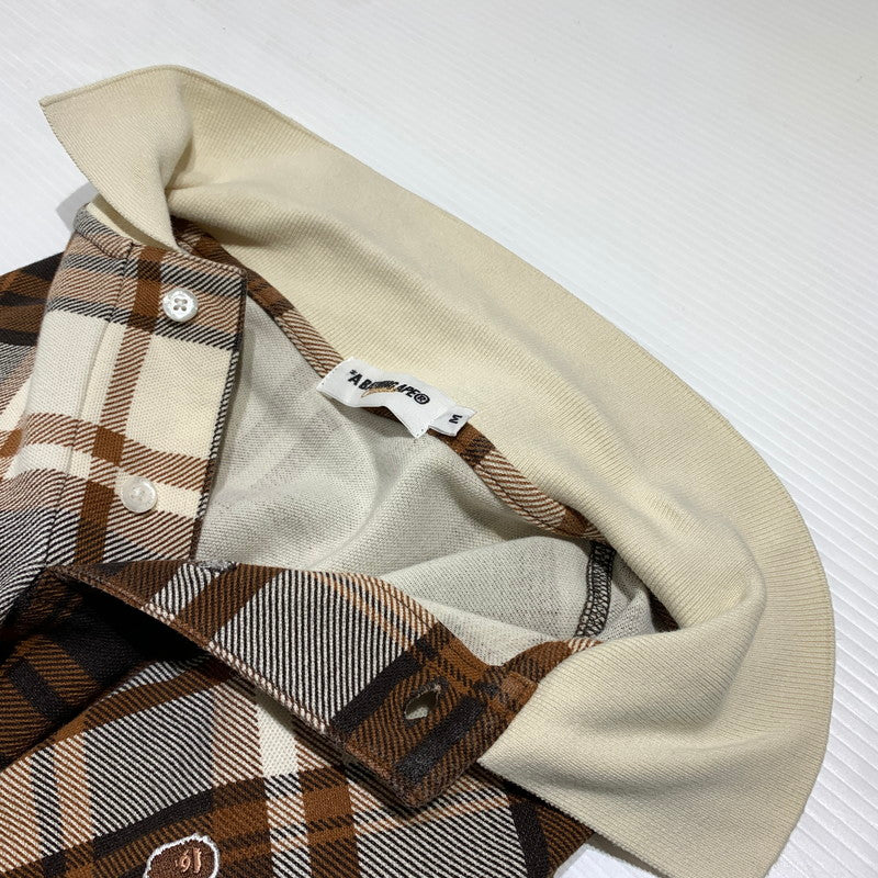 【中古品】【メンズ】 A BATHING APE アベイシングエイプ S/S POLO SHIRT ショートスリーブ ポロシャツ 半袖 トップス ハーフボタン 142-260904-ko-03-teih サイズ：M カラー：チェック 万代Net店