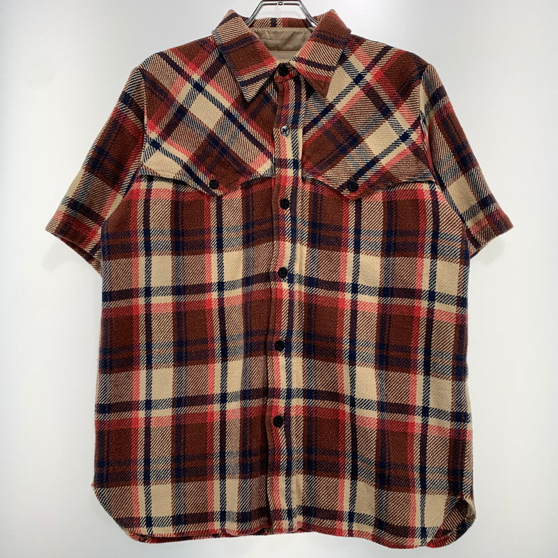 【現状渡し品】【メンズ】 A BATHING APE アベイシングエイプ CHECK S/S SHIRT チェック ショートスリーブ シャツ 半袖 トップス コットン レーヨン 142-260904-ko-06-teih サイズ：L カラー：チェック 万代Net店