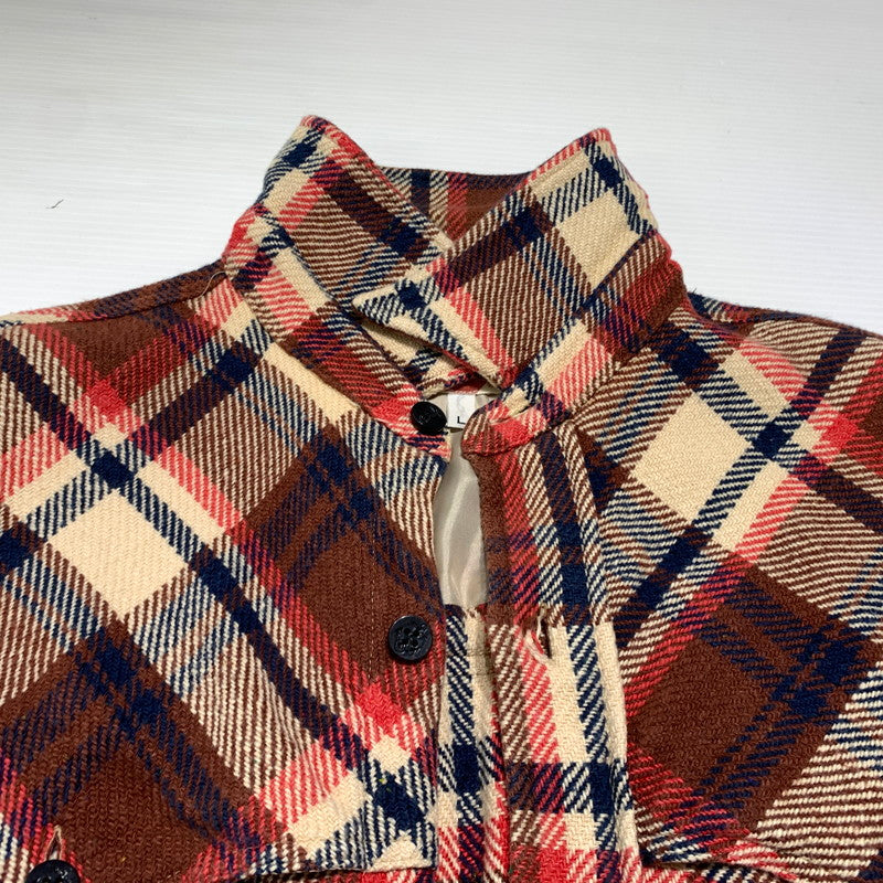【現状渡し品】【メンズ】 A BATHING APE アベイシングエイプ CHECK S/S SHIRT チェック ショートスリーブ シャツ 半袖 トップス コットン レーヨン 142-260904-ko-06-teih サイズ：L カラー：チェック 万代Net店